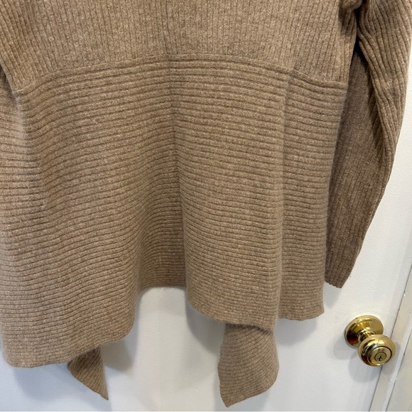 Sarah Spencer Angora Blend Oatmeal Waterfall Ribbed Open Front Cardigan Cozy | L - Picture 6 of 10